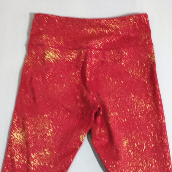 ZYIA Active Leggings women's size 6-8 red with gold decoration Sporty Yoga - Picture 4 of 11